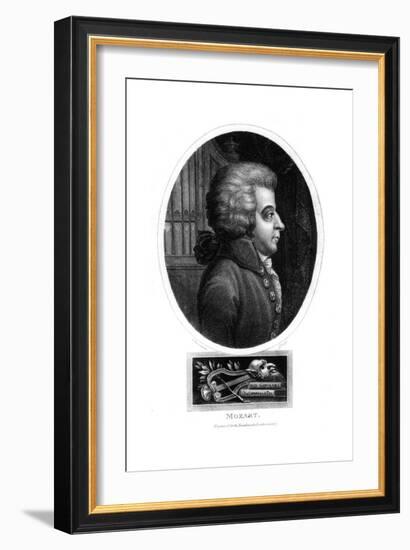Wolfgang Amadeus Mozart, 18th Century Austrian Composer, 1819-John Chapman-Framed Giclee Print
