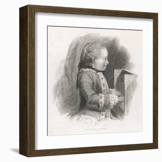 Wolfgang Amadeus Mozart at the Age of Seven-J.m. Mcgahey-Framed Art Print