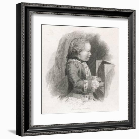 Wolfgang Amadeus Mozart at the Age of Seven-J.m. Mcgahey-Framed Art Print