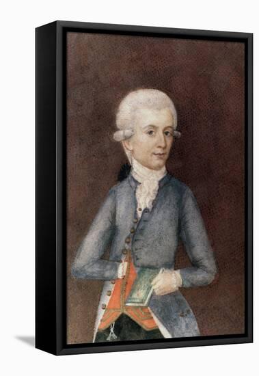 Wolfgang Amadeus Mozart, circa 1780 (Miniature) (Gouache, Tempera, Parchment)-Johann Nepomuk della Croce-Framed Premier Image Canvas