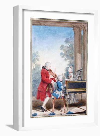 Wolfgang Amadeus Mozart in Paris as a Child-null-Framed Giclee Print