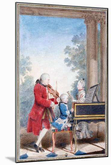 Wolfgang Amadeus Mozart in Paris as a Child-null-Mounted Giclee Print