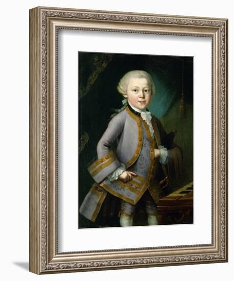 Wolfgang Amadeus Mozart in Royal Suite, 1763-Peter Anton Lorenzoni-Framed Giclee Print