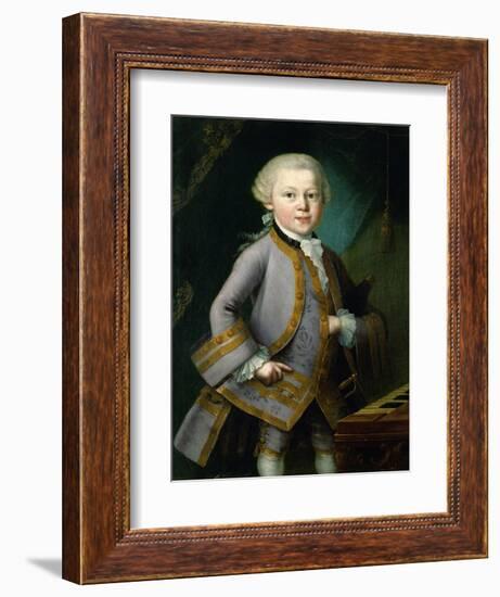 Wolfgang Amadeus Mozart in Royal Suite, 1763-Peter Anton Lorenzoni-Framed Giclee Print