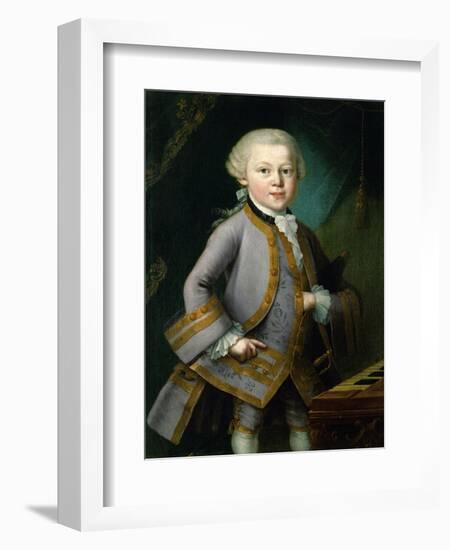 Wolfgang Amadeus Mozart in Royal Suite, 1763-Peter Anton Lorenzoni-Framed Giclee Print