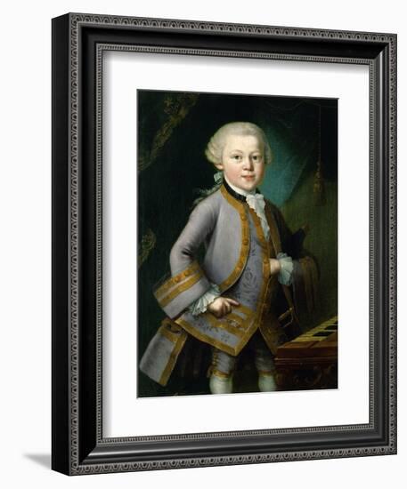 Wolfgang Amadeus Mozart in Royal Suite, 1763-Peter Anton Lorenzoni-Framed Giclee Print