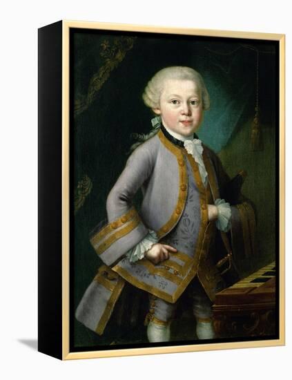 Wolfgang Amadeus Mozart in Royal Suite, 1763-Peter Anton Lorenzoni-Framed Premier Image Canvas