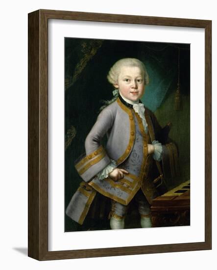 Wolfgang Amadeus Mozart in Royal Suite, 1763-Peter Anton Lorenzoni-Framed Giclee Print