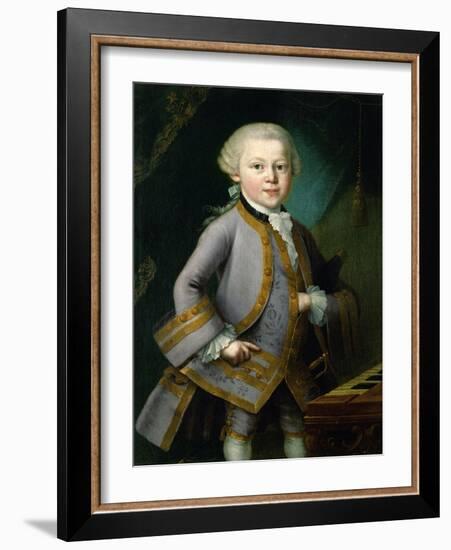 Wolfgang Amadeus Mozart in Royal Suite, 1763-Peter Anton Lorenzoni-Framed Giclee Print