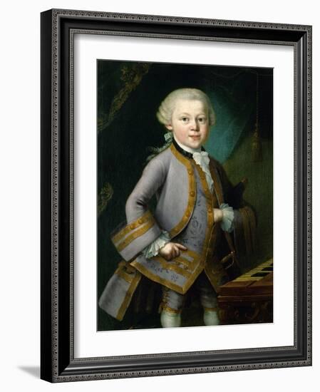 Wolfgang Amadeus Mozart in Royal Suite, 1763-Peter Anton Lorenzoni-Framed Giclee Print