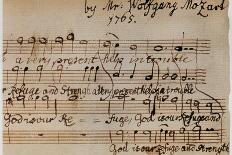 Mozart: Motet Manuscript-Wolfgang Amadeus Mozart-Laminated Giclee Print