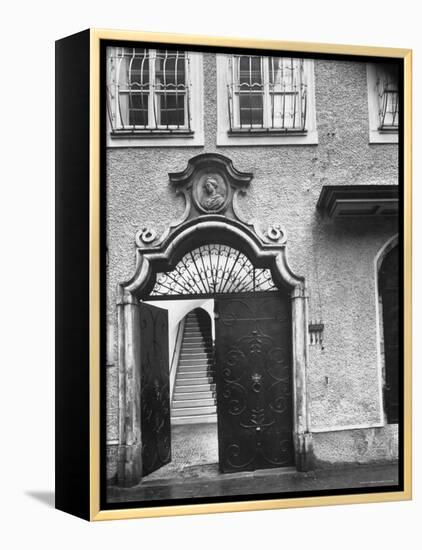 Wolfgang Amadeus Mozart's Birthplace in Salzburg-Gjon Mili-Framed Premier Image Canvas