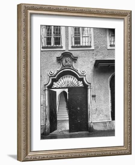 Wolfgang Amadeus Mozart's Birthplace in Salzburg-Gjon Mili-Framed Photographic Print