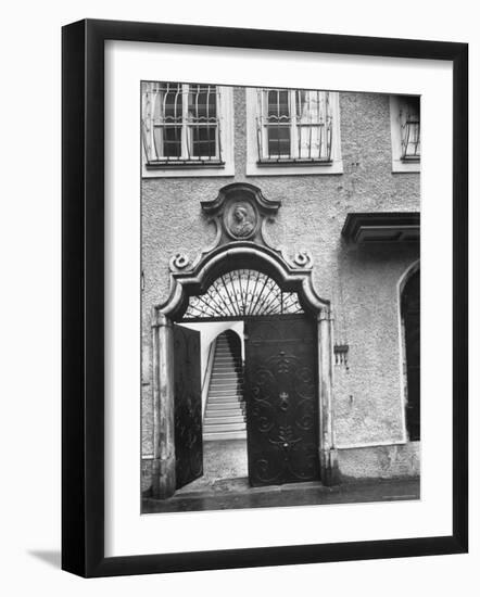 Wolfgang Amadeus Mozart's Birthplace in Salzburg-Gjon Mili-Framed Photographic Print