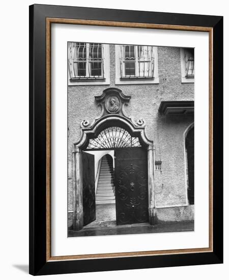 Wolfgang Amadeus Mozart's Birthplace in Salzburg-Gjon Mili-Framed Photographic Print