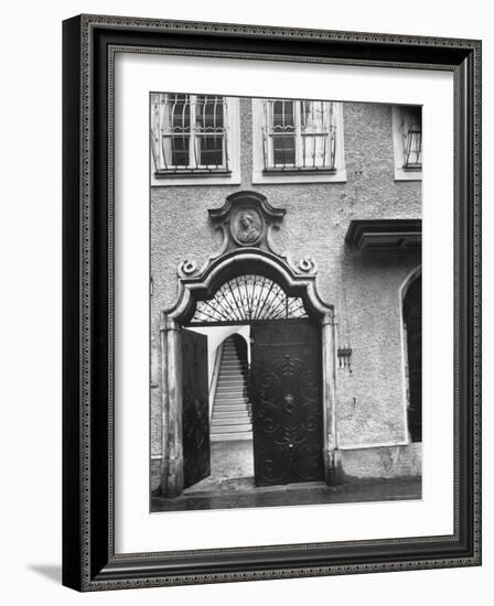 Wolfgang Amadeus Mozart's Birthplace in Salzburg-Gjon Mili-Framed Photographic Print