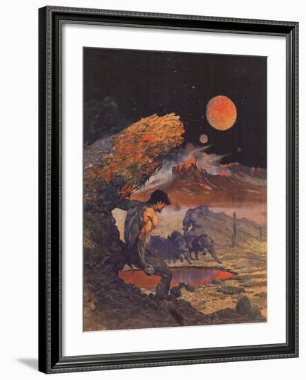 Wolfmoon-Frank Frazetta-Framed Art Print