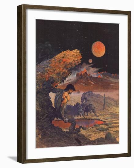 Wolfmoon-Frank Frazetta-Framed Art Print