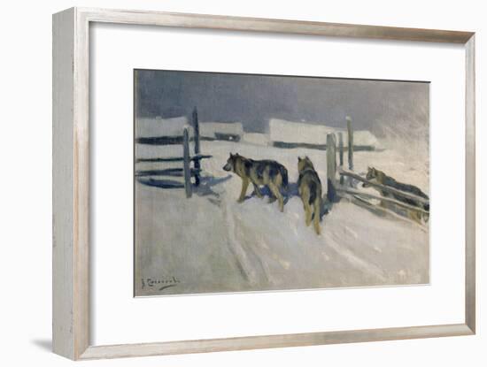 Wolfs, Winter Night, c.1910-Alexei Steipanovitch Stepanov-Framed Giclee Print