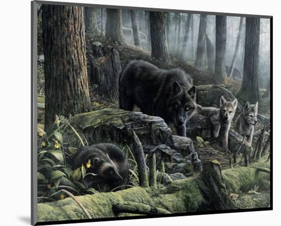 Wolves with Wolverine-Kevin Daniel-Mounted Giclee Print