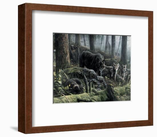 Wolves with Wolverine-Kevin Daniel-Framed Art Print