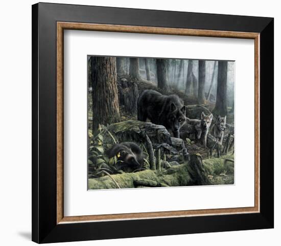 Wolves with Wolverine-Kevin Daniel-Framed Art Print
