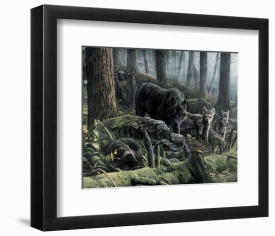 Wolves with Wolverine-Kevin Daniel-Framed Art Print