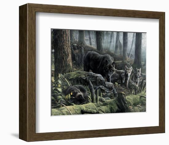 Wolves with Wolverine-Kevin Daniel-Framed Art Print