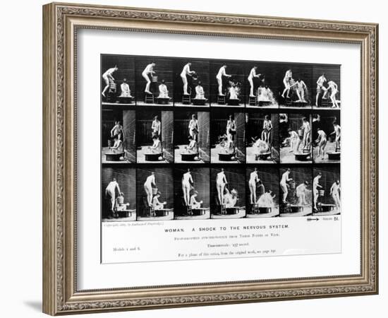 Woman. a Shock to the Nervous System, 1887, Illustration from 'The Human Figure in Motion' by…-Eadweard Muybridge-Framed Giclee Print