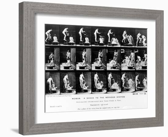 Woman. a Shock to the Nervous System, 1887, Illustration from 'The Human Figure in Motion' by…-Eadweard Muybridge-Framed Giclee Print