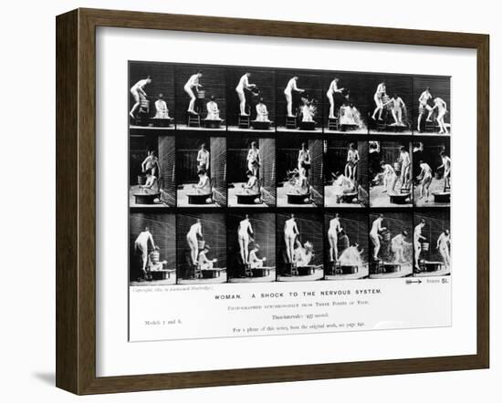 Woman. a Shock to the Nervous System, 1887, Illustration from 'The Human Figure in Motion' by…-Eadweard Muybridge-Framed Giclee Print