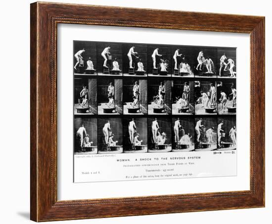 Woman. a Shock to the Nervous System, 1887, Illustration from 'The Human Figure in Motion' by…-Eadweard Muybridge-Framed Giclee Print