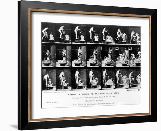 Woman. a Shock to the Nervous System, 1887, Illustration from 'The Human Figure in Motion' by…-Eadweard Muybridge-Framed Giclee Print