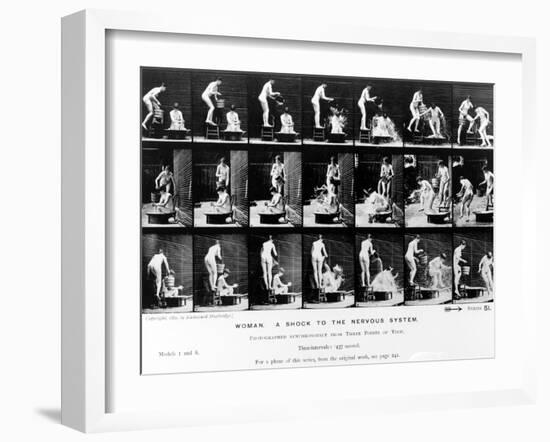 Woman. a Shock to the Nervous System, 1887, Illustration from 'The Human Figure in Motion' by…-Eadweard Muybridge-Framed Giclee Print