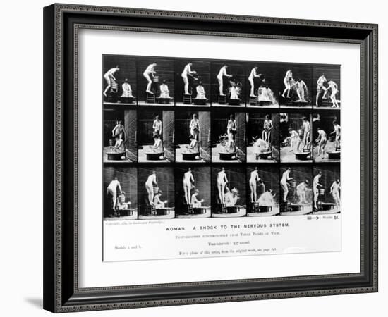 Woman. a Shock to the Nervous System, 1887, Illustration from 'The Human Figure in Motion' by…-Eadweard Muybridge-Framed Giclee Print