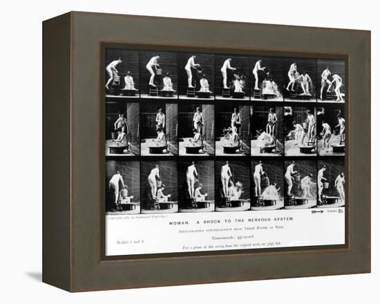 Woman. a Shock to the Nervous System, 1887, Illustration from 'The Human Figure in Motion' by…-Eadweard Muybridge-Framed Premier Image Canvas