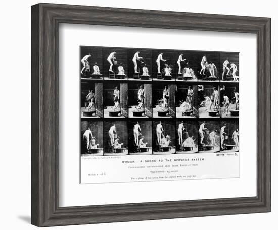 Woman. a Shock to the Nervous System, 1887, Illustration from 'The Human Figure in Motion' by…-Eadweard Muybridge-Framed Giclee Print