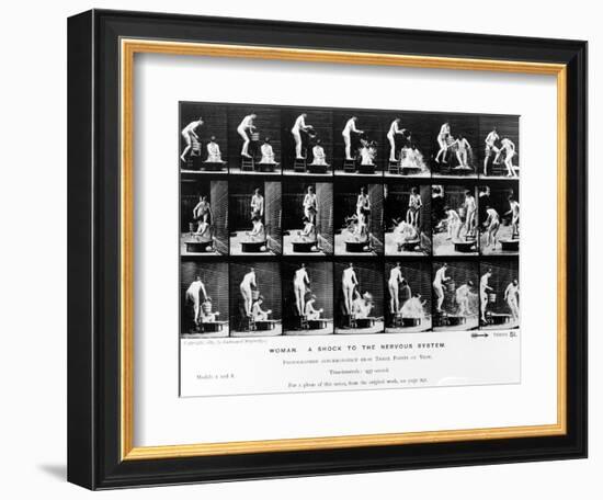 Woman. a Shock to the Nervous System, 1887, Illustration from 'The Human Figure in Motion' by…-Eadweard Muybridge-Framed Giclee Print