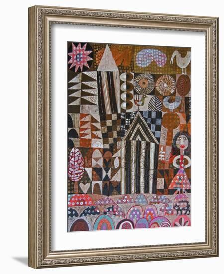 Woman and 2 Huts-Hilke Macintyre-Framed Giclee Print