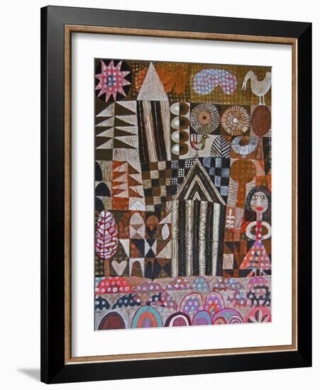 Woman and 2 Huts-Hilke Macintyre-Framed Giclee Print