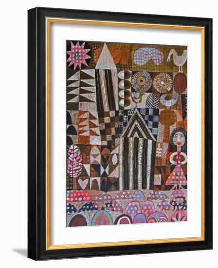 Woman and 2 Huts-Hilke Macintyre-Framed Giclee Print