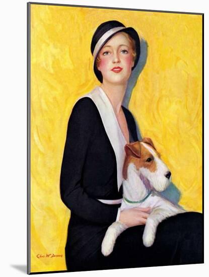 "Woman and Airedale,"May 13, 1933-Charles W. Dennis-Mounted Premium Giclee Print