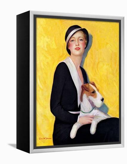 "Woman and Airedale,"May 13, 1933-Charles W. Dennis-Framed Premier Image Canvas