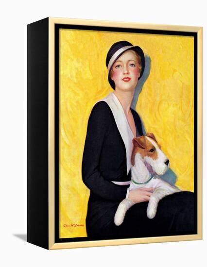 "Woman and Airedale,"May 13, 1933-Charles W. Dennis-Framed Premier Image Canvas