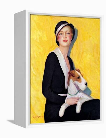 "Woman and Airedale,"May 13, 1933-Charles W. Dennis-Framed Premier Image Canvas