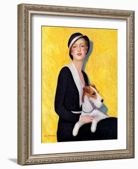 "Woman and Airedale,"May 13, 1933-Charles W. Dennis-Framed Giclee Print