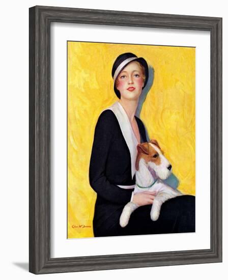 "Woman and Airedale,"May 13, 1933-Charles W. Dennis-Framed Giclee Print