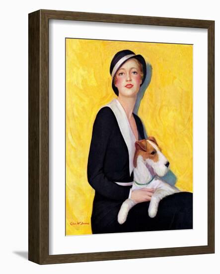 "Woman and Airedale,"May 13, 1933-Charles W. Dennis-Framed Giclee Print