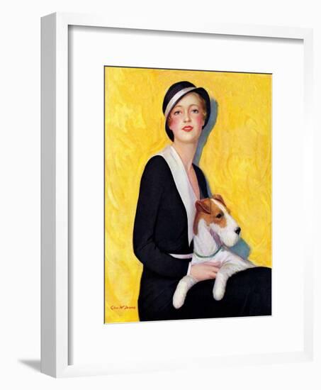 "Woman and Airedale,"May 13, 1933-Charles W. Dennis-Framed Giclee Print