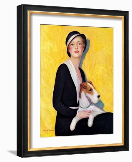 "Woman and Airedale,"May 13, 1933-Charles W. Dennis-Framed Giclee Print